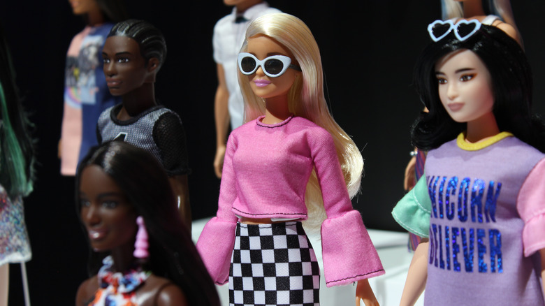 Barbie dolls posing