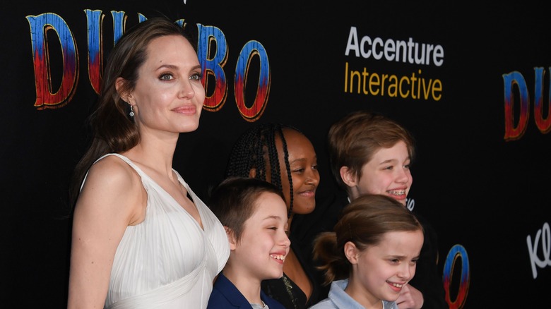 Angelina Jolie and her kids 