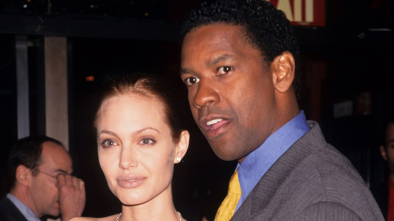 Angelina Jolie and Denzel Washington posing together