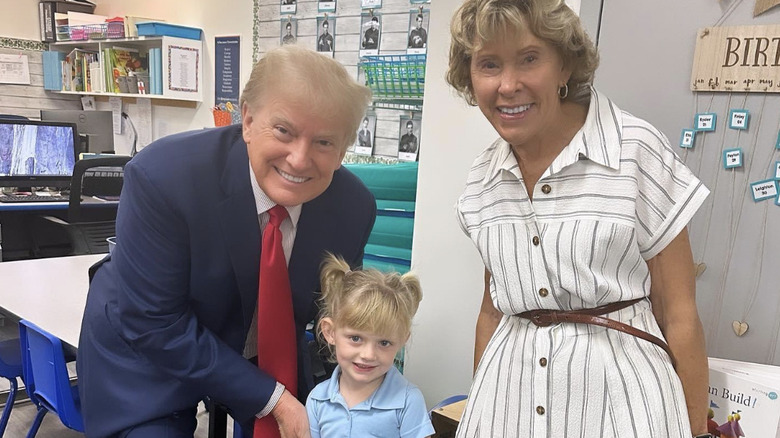 Donald Trump, his granddaughter, and her teacher