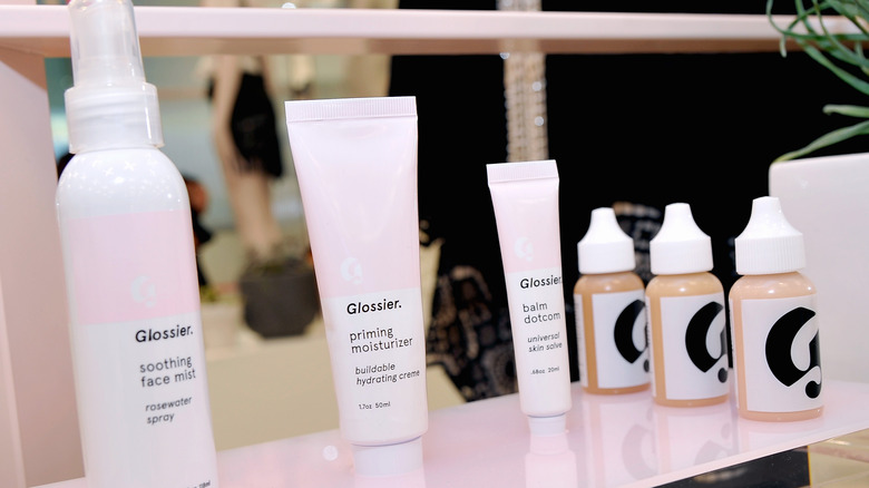 Glossier products at pop-up shop 