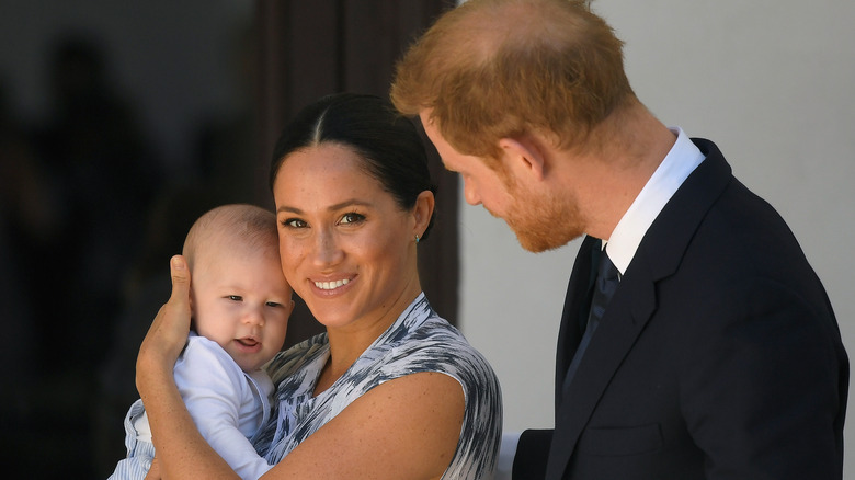 Archie Mountbatten-Windsor, Prince Harry, and Meghan Markle