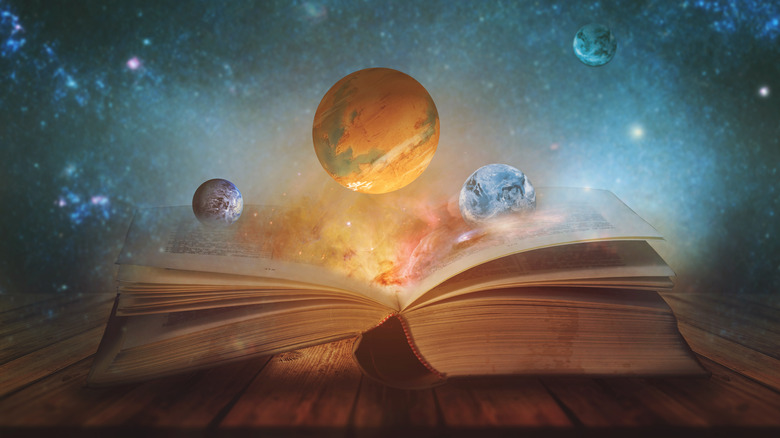 Planets and a book 