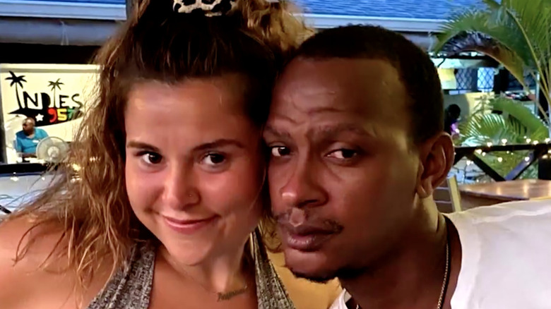 Aryanna and Sherlon from 'Love in Paradise: The Caribbean, A 90 Day Story' smile.