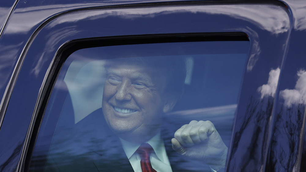Donald Trump arriving in Florida