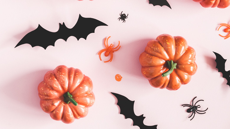 Pumpkins, bats, and spiders