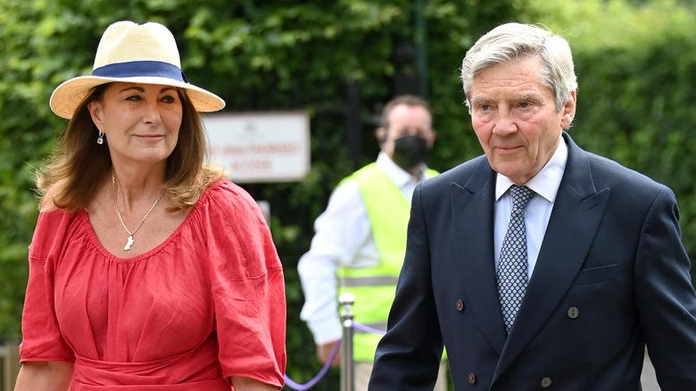 Michael and Carole Middleton walking together