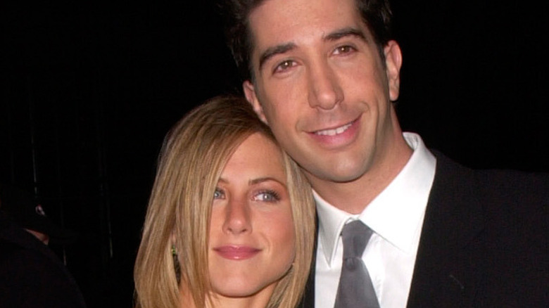 Jennifer Aniston and David Schwimmer hugging for the cameras