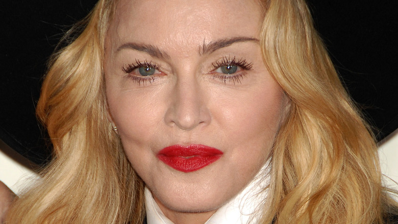 Madonna wearing red lipstick
