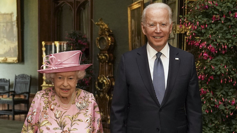 Queen Elizabeth and Joe Biden