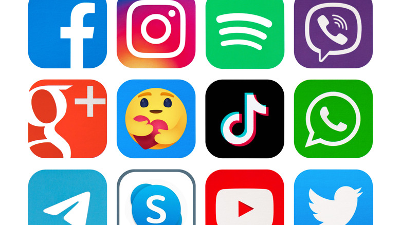 Icons of various social media apps