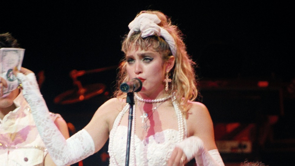 Madonna in "Like a Virgin" outfit