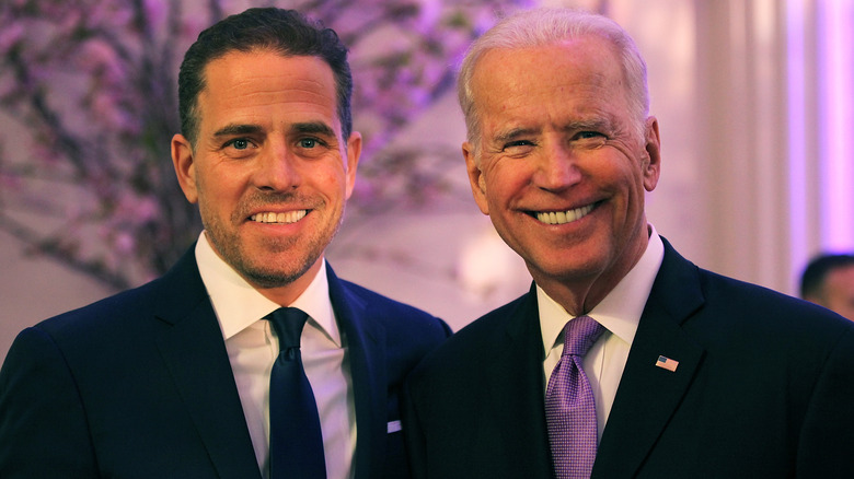 Hunter Biden and Joe Biden smiling