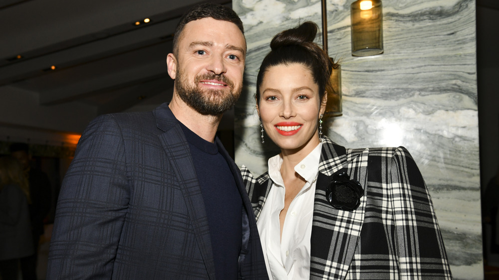 Timberlake with wife Jessica Biel