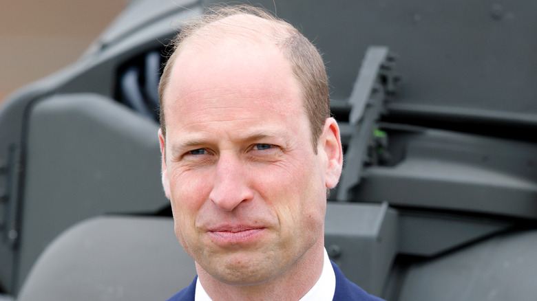 Prince William with lips pursed