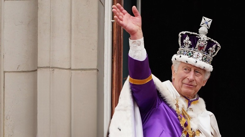 king charles III waving