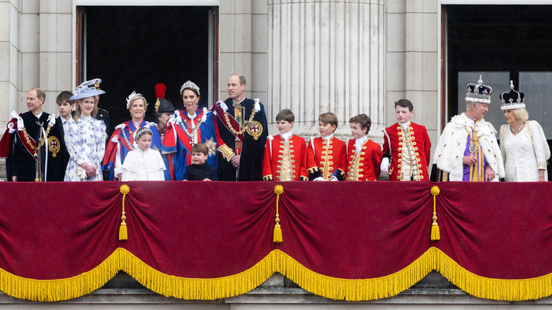 Royal family on balcony at King Charles coronation
