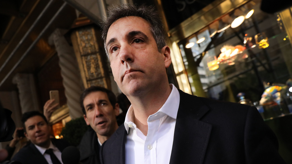 Michael Cohen facing a crush of reporters 