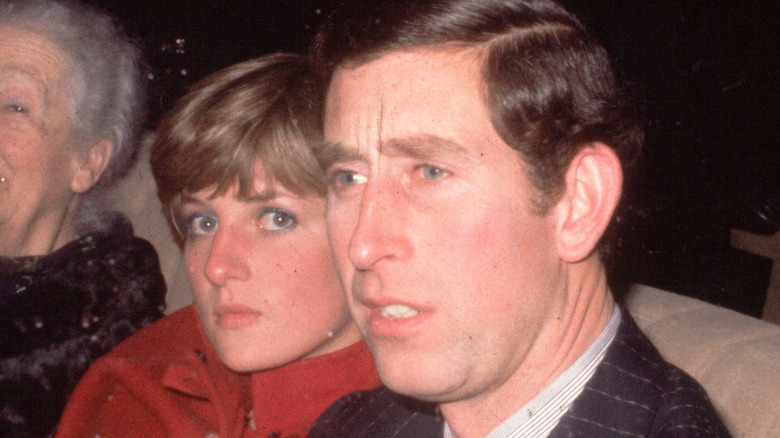 Princess Diana and Prince Charles being driven
