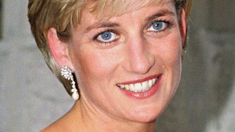 Princess Diana smiling for cameras