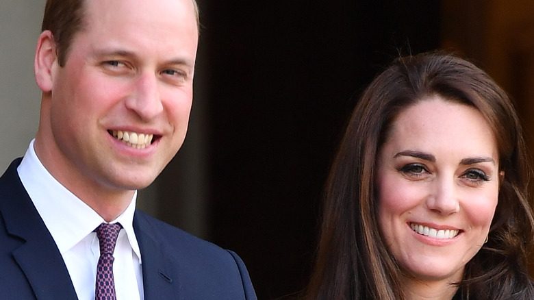 Prince William and wife Kate Middleton smile
