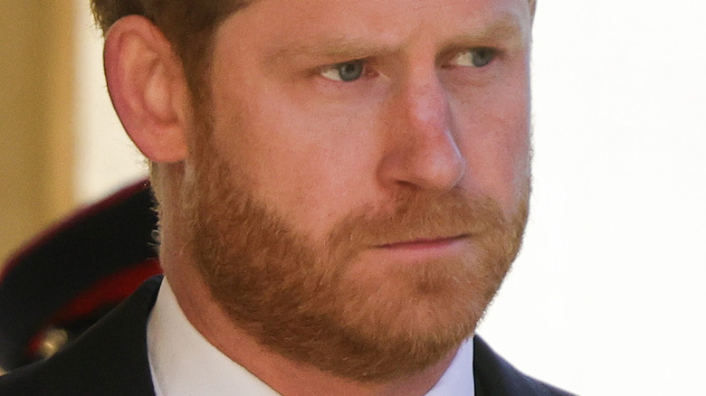 Prince Harry at grandfather's funeral