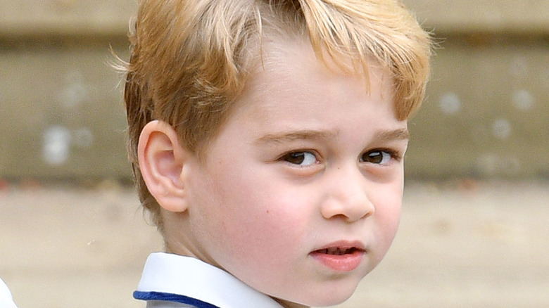 Prince George poses for the camera.