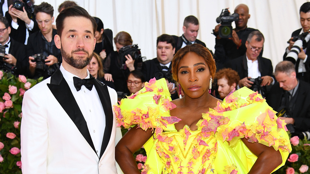 Serena Williams and Alexis Ohanian in tux and gown