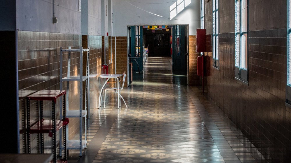 Corridor of a closed school