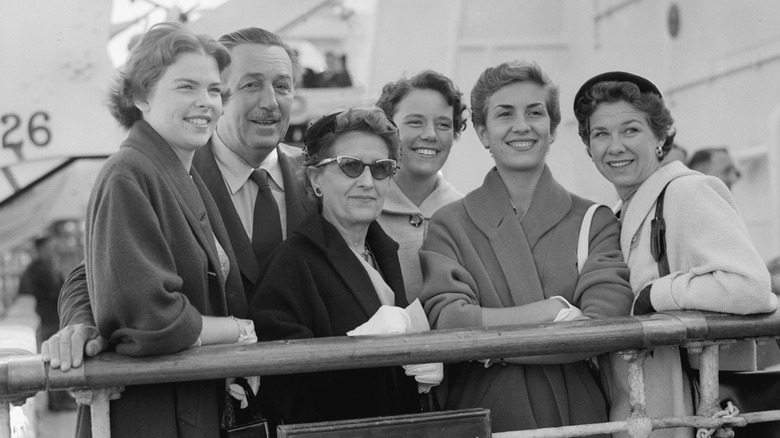 Walt Disney and family on boat