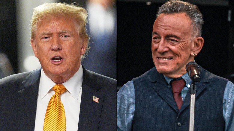 Split image: Donald Trump and Bruce Springsteen