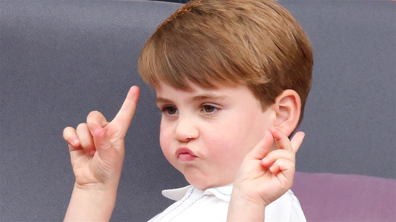 Prince Louis of Wales making silly face