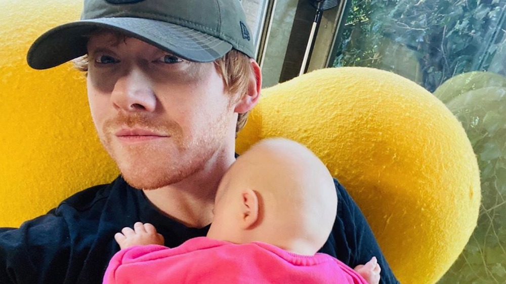 Rupert ("Ron Weasley") Grint with his new daughter