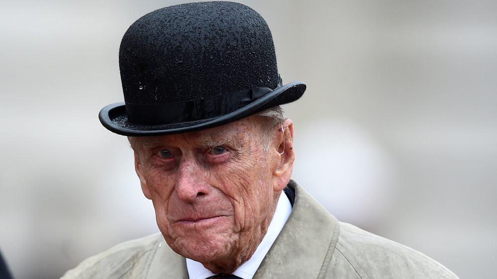 Prince Phillip in a bowler hat