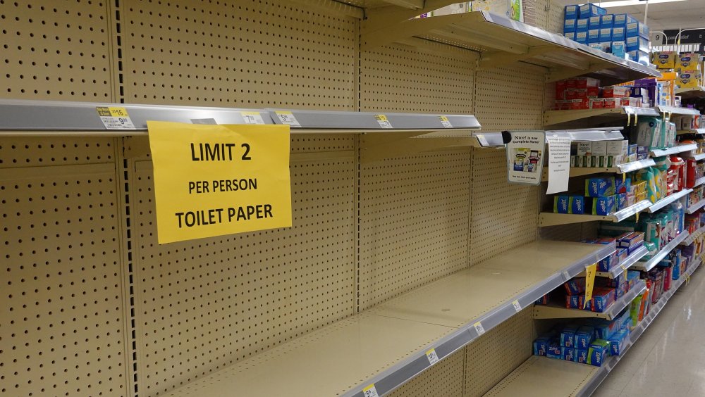 Toilet paper empty shelves
