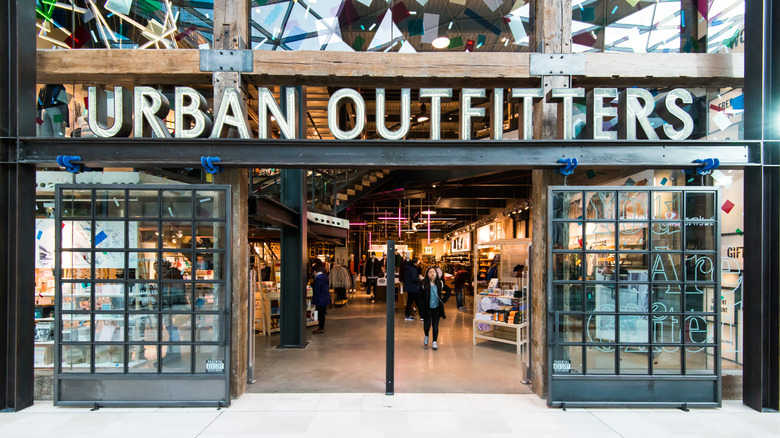 front of an Urban Outfitters store