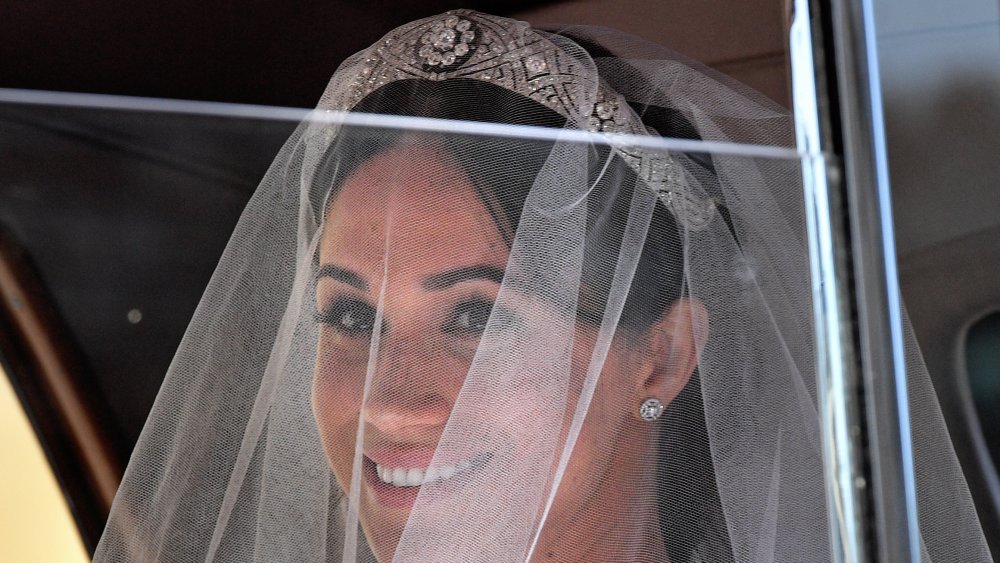 Meghan Markle in her wedding tiara