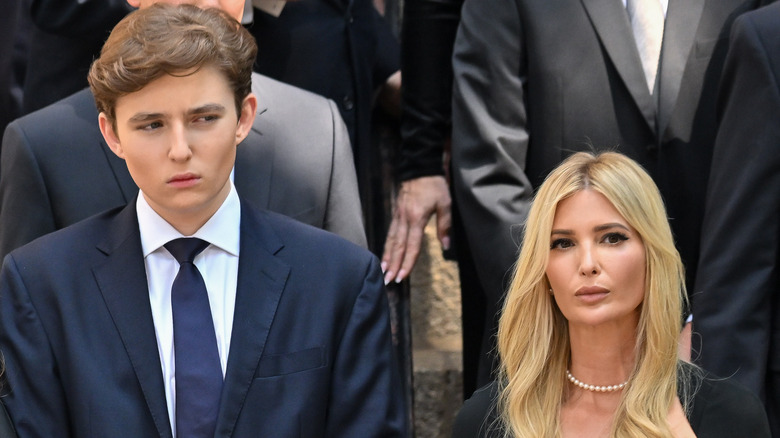 Barron and Ivanka Trump stand side by side