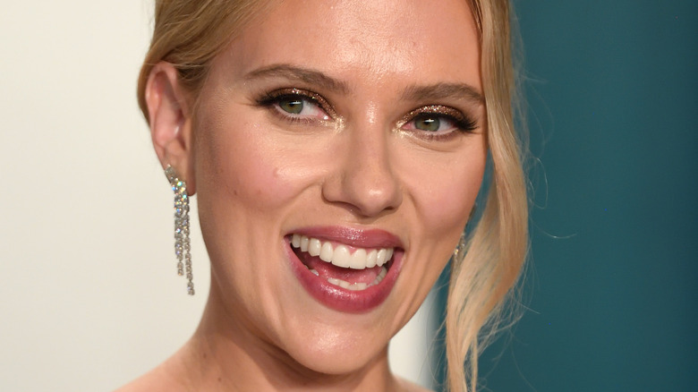 Scarlett Johansson smiling mouth open