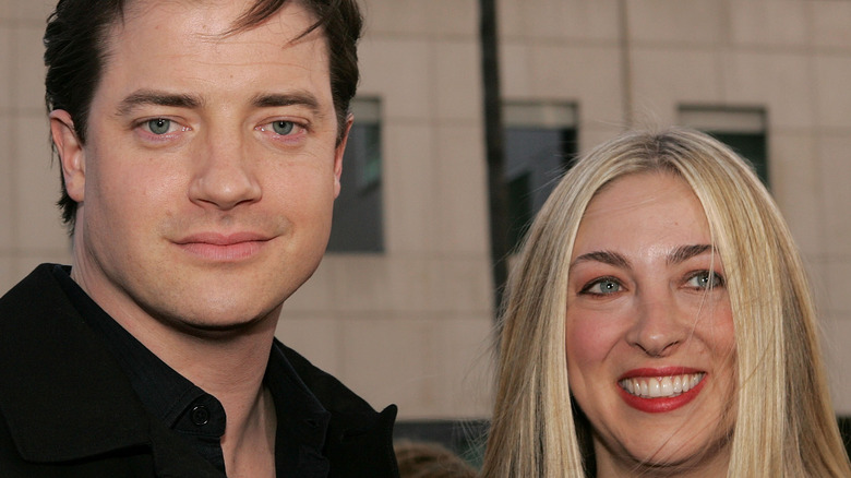Brendan Fraser poses with former wife Afton Smith