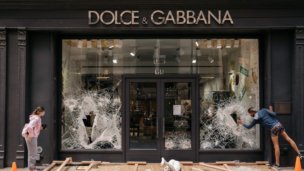 Destroyed Dolce & Gabbana storefront 