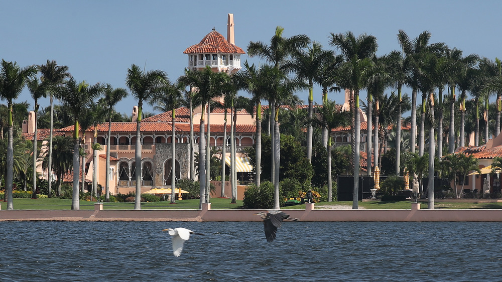 The exterior of Mar-a-Lago with waterfront