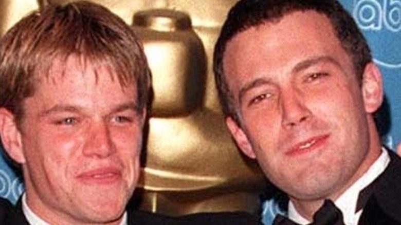 Matt Damon and Ben Affleck with Oscars