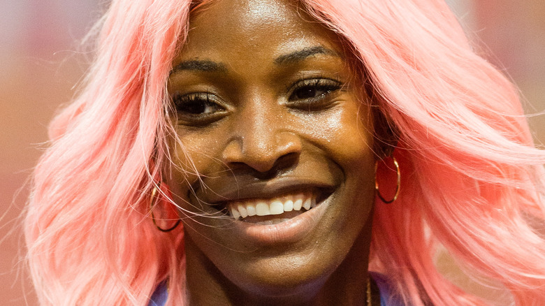 Shaunae Miller-Uibo smiling after 400m race 