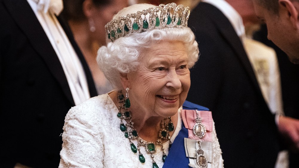 Queen Elizabeth wearing the Vladimir tiara