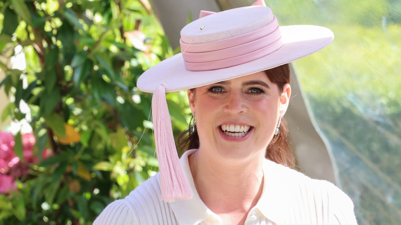 Princess Eugenie with odd tassle on hat