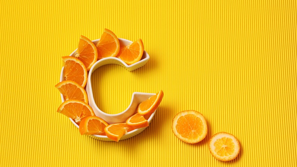 Orange slices forming the letter C 