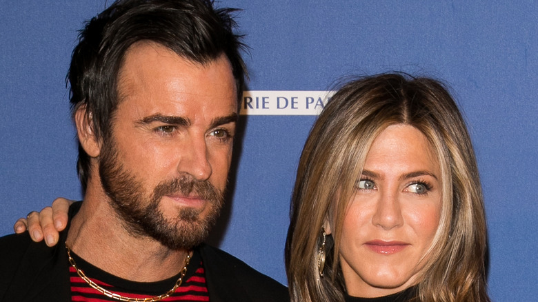 Jennifer Aniston and Justin Theroux on the red carpet.