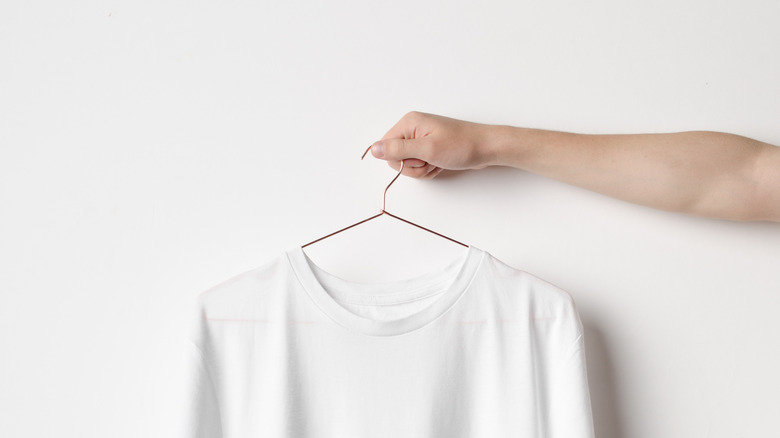 t-shirt on a hanger