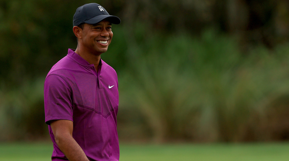 Tiger Woods smiling